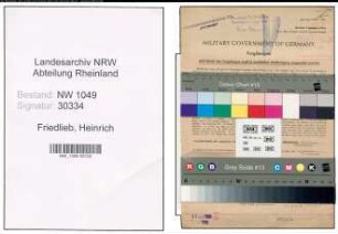 Entnazifizierung Heinrich Friedlieb , geb. 31.08.1890 (Lokfuehrer)