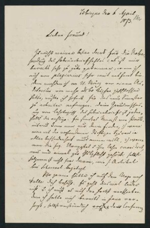162r-163v, Brief: Tübingen den 6. April 1873