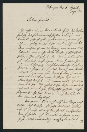 162r-163v, Brief: Tübingen den 6. April 1873