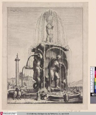 [Der große Brunnen mit dem Obelisken auf der Piazza Navona in Rom; The large fountain with the obelisk on the Piazza Navona in Rome]