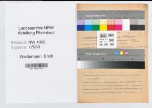 Entnazifizierung Erich Weidemann, geb. 26.05.1898 (Bahnobersekretaer)