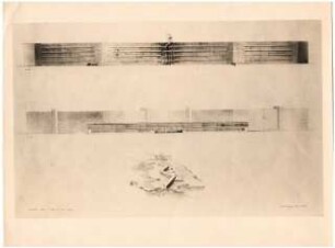 Krankenhaus, Berlin-Treptow: 2 Ansichten, 1 perspektivische Ansicht (Vogelschau) (siehe Inv.nr. F 5006(2))