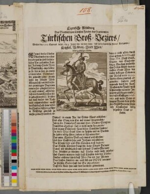 Eigentliche Abbildung des blutdürstigen Christen-Feinds, des so-genannten türckischen Groß-Veziers, welcher den 2.12. Septemb. dieses 1683. Jahrs, der vor von ihme, biß fast in das dritte Monat belägerten kayerl. Residenz Stadt Wien, hinweg Geschlagen worden