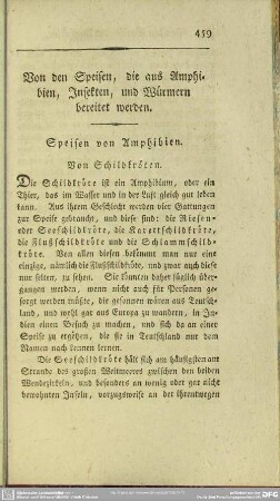 Von den Speisen, die aus Amphibien, Insekten, und Würmern bereitet werden