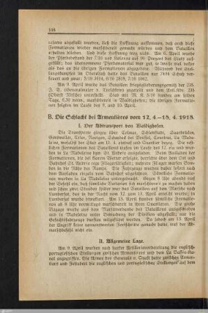 B. Die Schlacht bei Armentières
