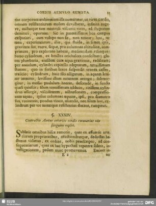 §. XXXIV. Contrario Aortae arterias cordis coronarias vix sanguine replet
