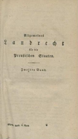 Erster Theil, zweiter Band. Zwölfter Titel. - Drey und zwanzigster Titel.