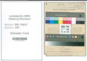 Entnazifizierung Franz Schroeder , geb. 19.07.1905 (Zollbeamter)