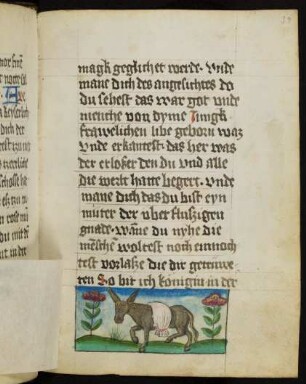 Miniatur (Bas-de-page): Esel mit Gepäck