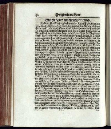 Erklährung der neu-angelegten Wercke.