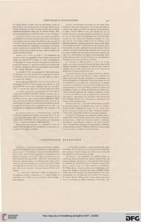 Chronique étrangère