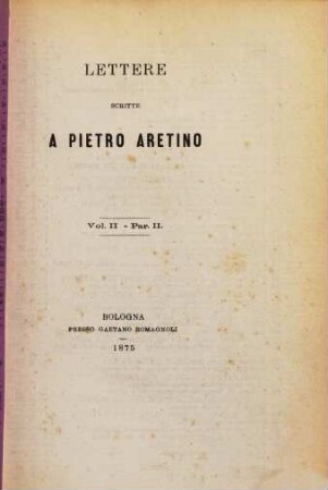 Lettere scritte a Pietro Aretino, 2,2