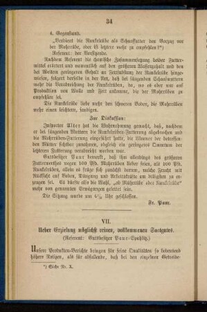 VII. Ueber Erzielung möglichst reinen, vollkommenen Saatgutes