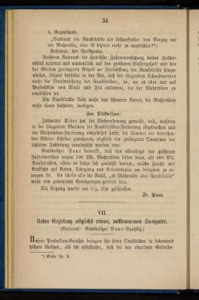 VII. Ueber Erzielung möglichst reinen, vollkommenen Saatgutes