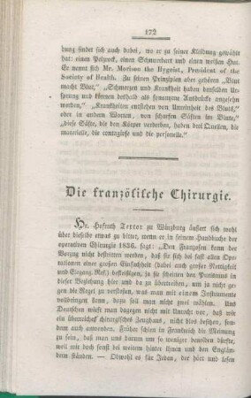 Die französische Chirurgie.