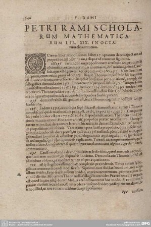 PETRI RAMI SCHOLARUM MATHEMATICARUM LIB. XIX. IN OCTAVUM elementorum.