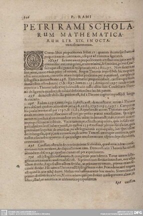 PETRI RAMI SCHOLARUM MATHEMATICARUM LIB. XIX. IN OCTAVUM elementorum.