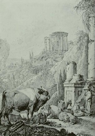 Blick auf den Tempel von Tivoli
