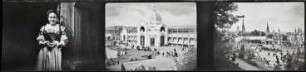 Rouen, "Exposition nationale et coloniale de 1896" (Kodak-Filmstreifen mit drei Fotos)