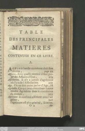 Table Des Principales Matieres Contenues En Ce Livre.