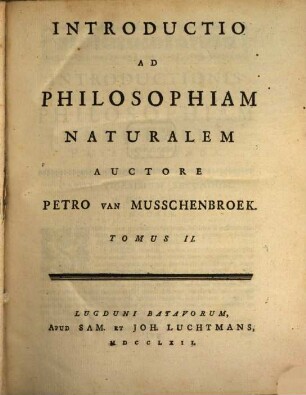 Introductio Ad Philosophiam Naturalem, 2