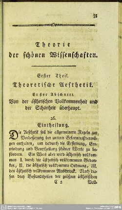 Erster Theil. Theoretische Aesthetik