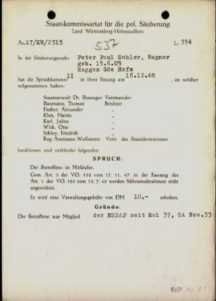 Sohler, Peter Paul