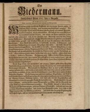 Funfzehntes Blatt 1727. den 11. Augusti