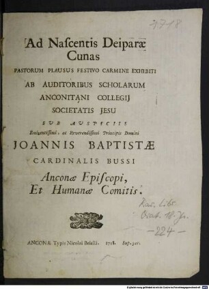 Ad nascentis deiparae cunas