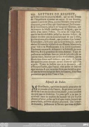 Réponse de Babet.