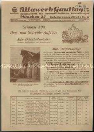 Original Alfa-Heu- und -Getreideaufzüge, Alfa-Sicherheitswinden