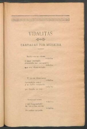Vidalitas : Cantadas por Moreira