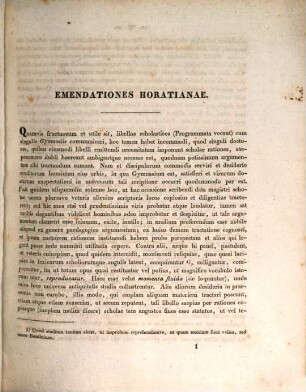 Emendationes Horatianae