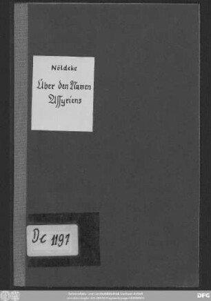 Ueber den Namen Assyriens