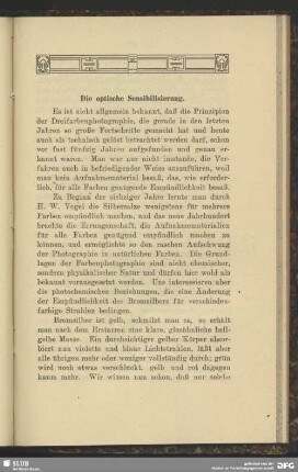 Die optische Sensibilisierung