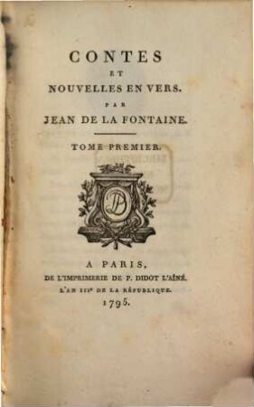 Contes Et Nouvelles En Vers, 1