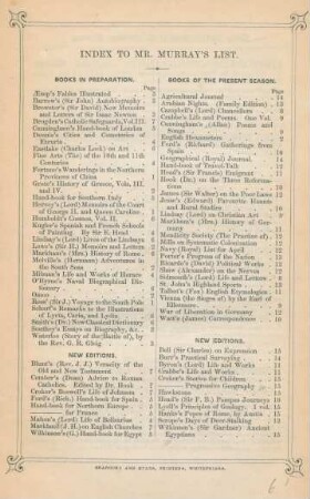 Index to Mr. Murrays list