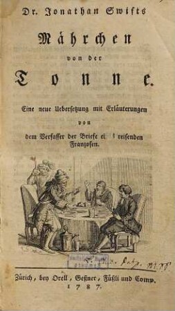 Dr. Jonathan Swifts Mährchen von der Tonne