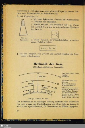 Mechanik der Gase (Gleichgewichtslehre = Aerostatik)
