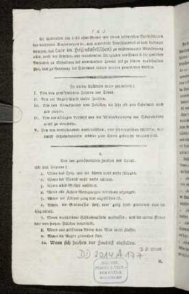 I. Von den gewöhnlichen Zeichen des Todes.