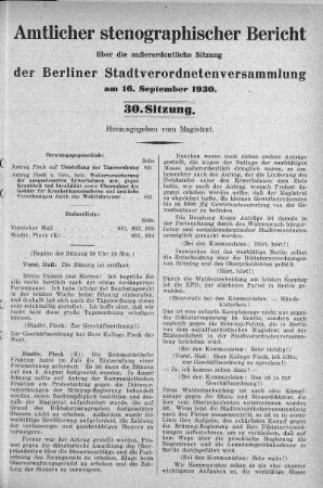 Sitzung 30, 16. September 1930