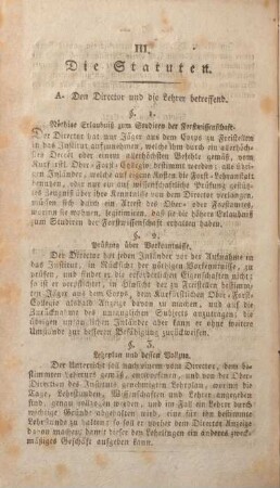 III. Die Statuten.