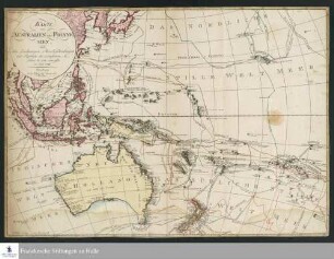 Karte von Australien oder Polynesien : nach den Zeichnungen, Reisebeschreibungen und Tagebücher der vorzüglichsten Seefahrer bis 1789 entworffen im Jahr 1792