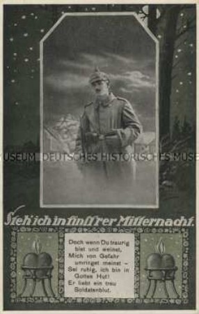 Wachsoldat, mit Vers