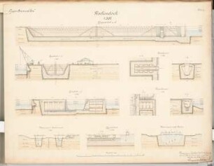 Seehafen Schinkelwettbewerb 1898: Trockendock mit Nebenanlagen. Schnitte 1:500