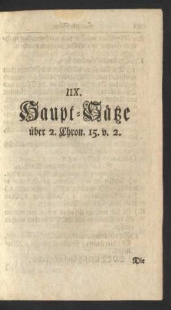 IIX. Haupt-Sätze über 2. Chron. 15. v. 2.