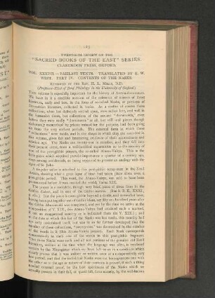 Twentieth Review on the "Sacred Books of the East" Series.