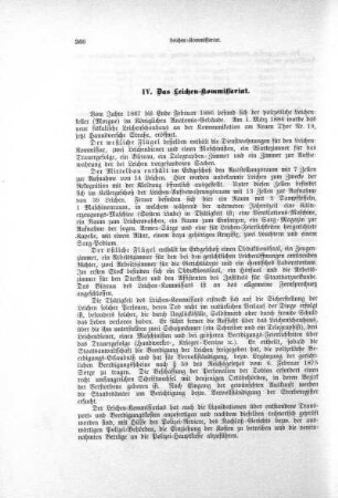 IV. Das Leichen-Kommissariat