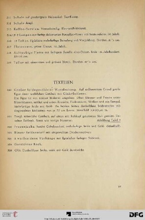 Textilien (Nr. 320-326)