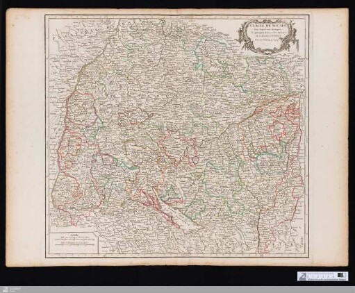 Cercle de Souabe, dans lequel sont distingués les principaux Etats, et les Enclaves de la Maison d'Autriche
